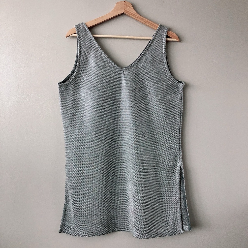 Marks and Spencer Metallic silver top size 14 UK tank top shirt